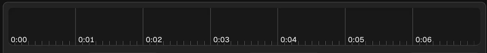 The GIFit! v4 timeline with no scrollbar and no selection