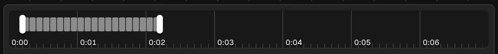 The GIFit! v4 timeline with no scrollbar